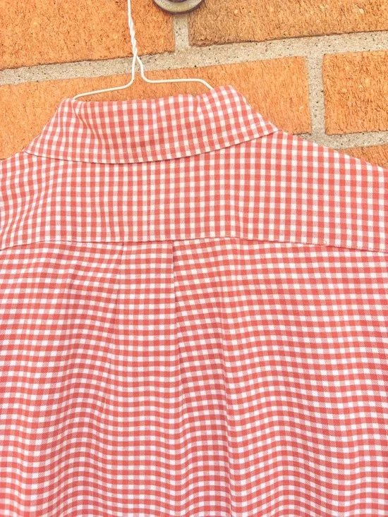 Ralph Lauren Men’s Orange Gingham Button-Down Shirt - Picture 3 of 4